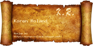 Koren Roland névjegykártya